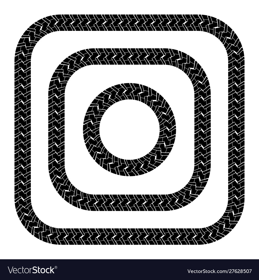 Set frames from tire track three rounded Vector Image Set frames from tire track three rounded