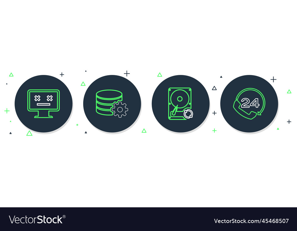 Zeileneinstellung Datenbankserver Festplattenlaufwerk einstellen vector image Zeileneinstellung Datenbankserver Festplattenlaufwerk einstellen