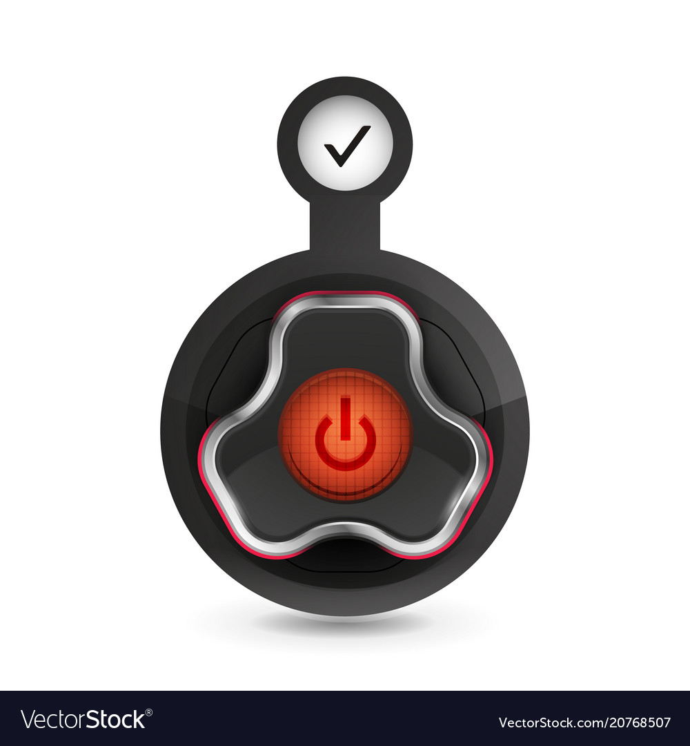 Techno futuristic start power button vector image Techno futuristic start power button