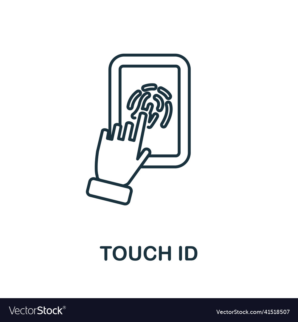 Touch id icon line element from technology vector image Touch id icon line element from technology