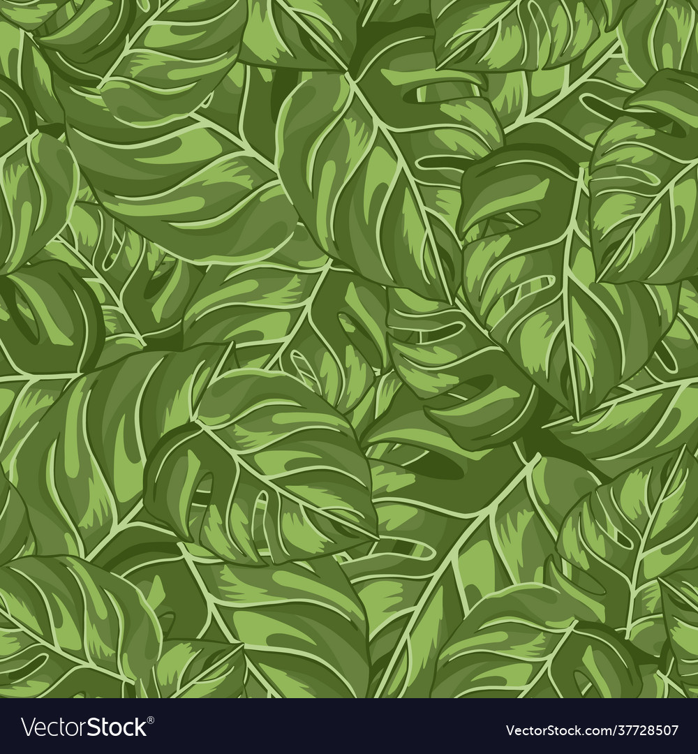 Tropical seamless pattern random on green vector image Tropical seamless pattern random on green