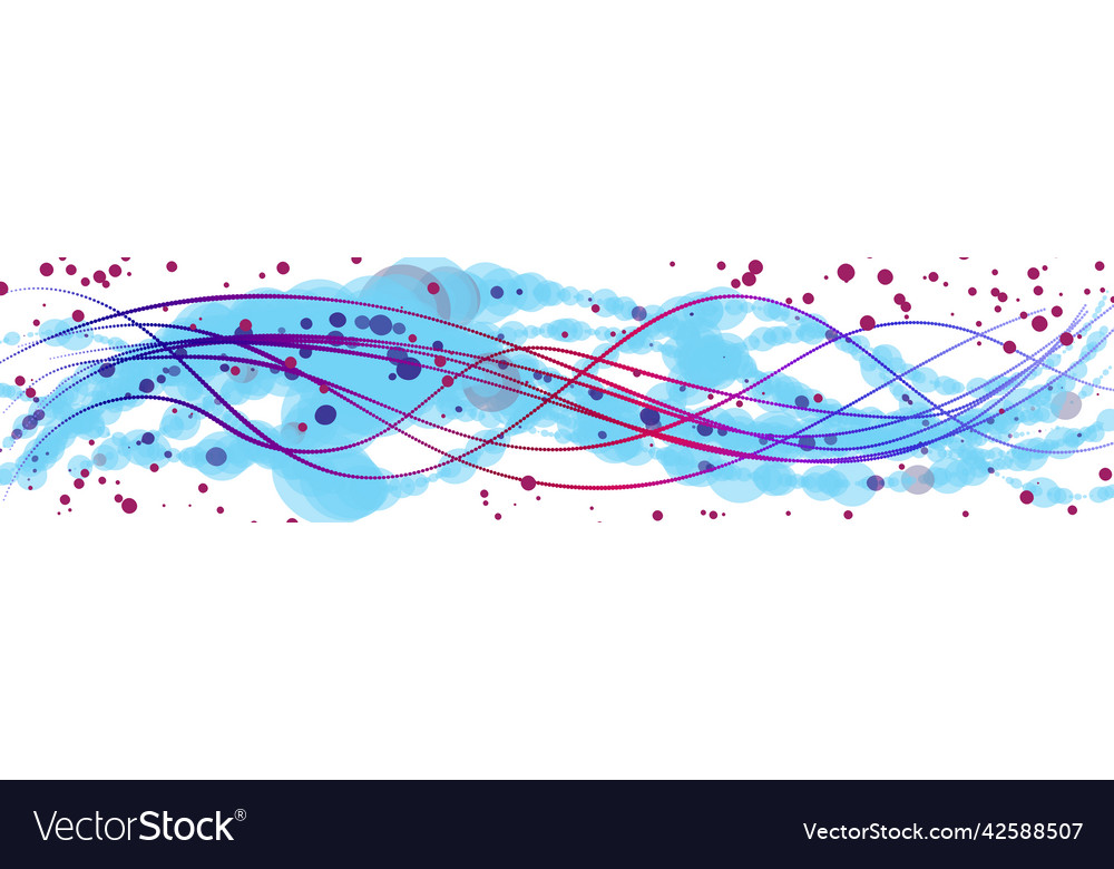 Wavy dot line pattern vector image Wavy dot line pattern