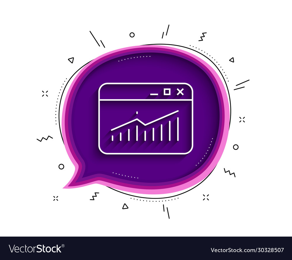 Website traffic line icon report chart sign