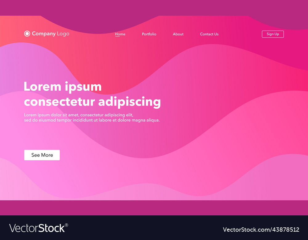 Abstract background website landing page template vector image Abstract background website landing page template