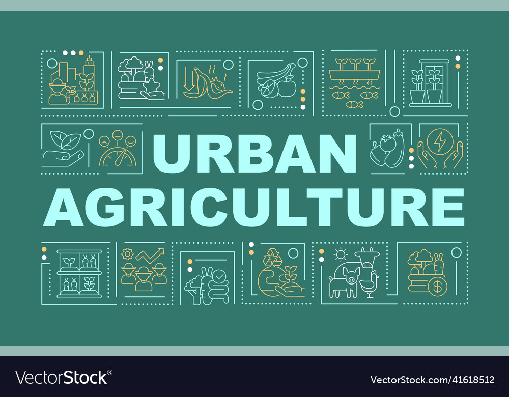 Agriculture industry in city word concepts green