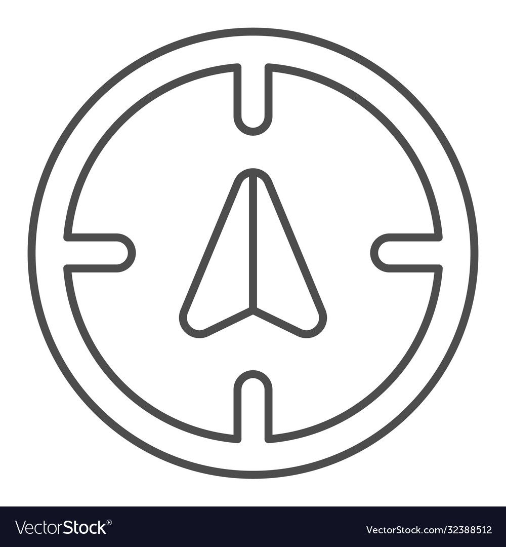 Arrow gps with target thin line icon navigation