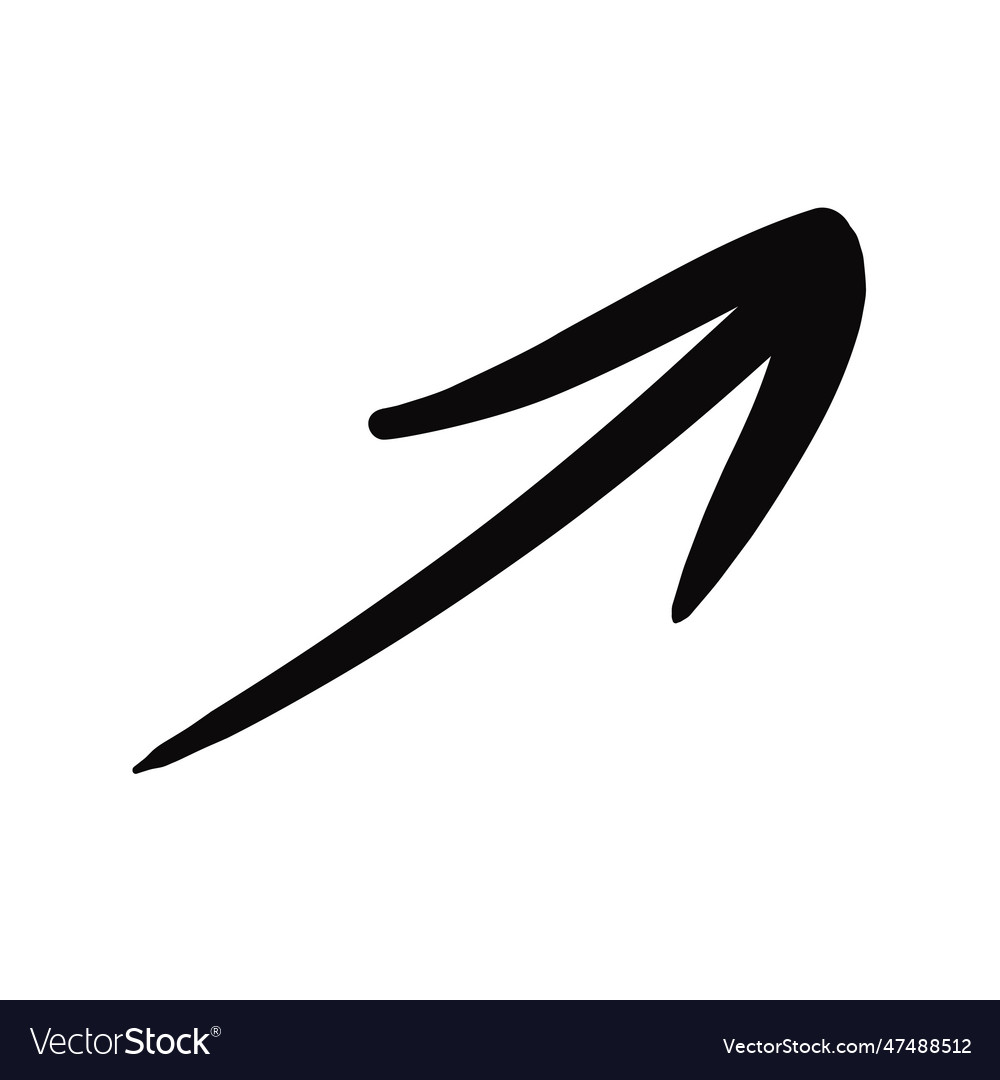 Arrow hand draw dynamic style black color Vector Image