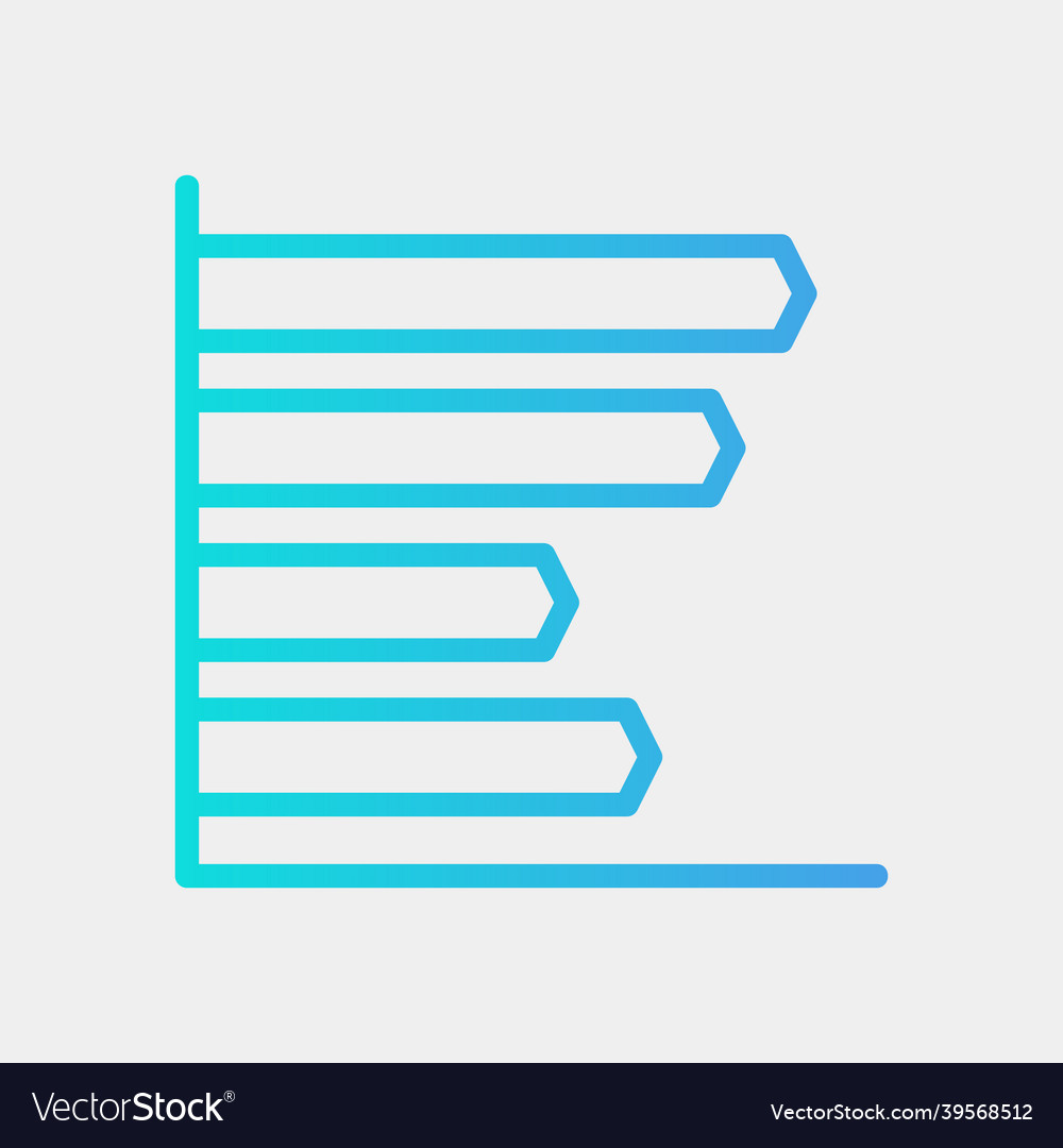 Bar chart icon in gradient style for any projects vector image Bar chart icon in gradient style for any projects
