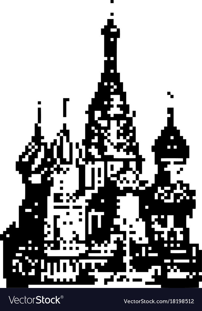 Basils cathedral in moscow 8 bit minimalistic