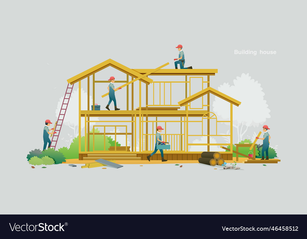 Build a house Royalty Free Vector Image - VectorStock