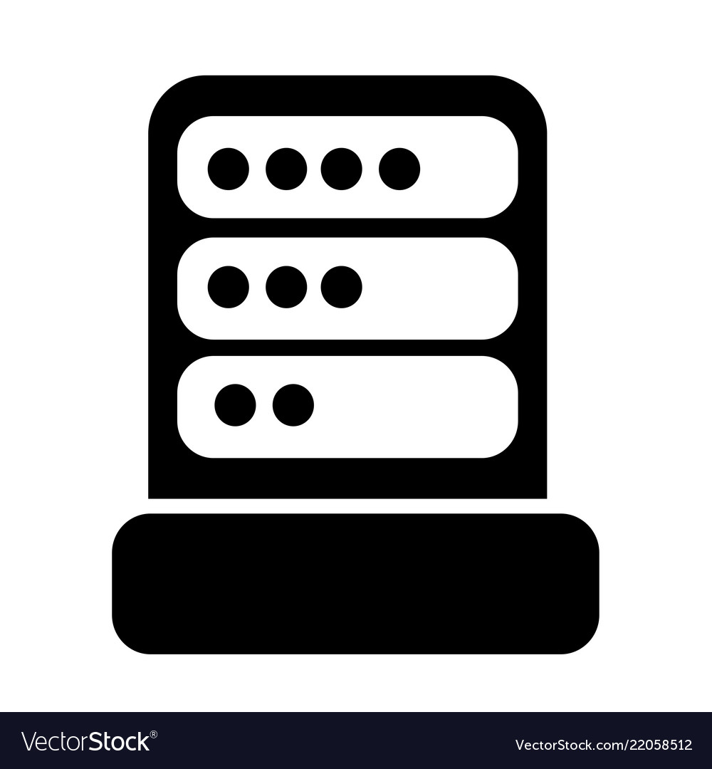 Computer server icon design Vector Image Computer server icon design