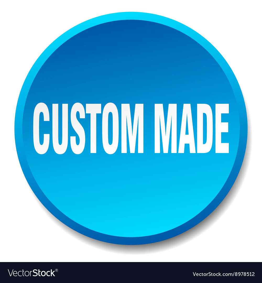 Custom made blue round flat isolated push button