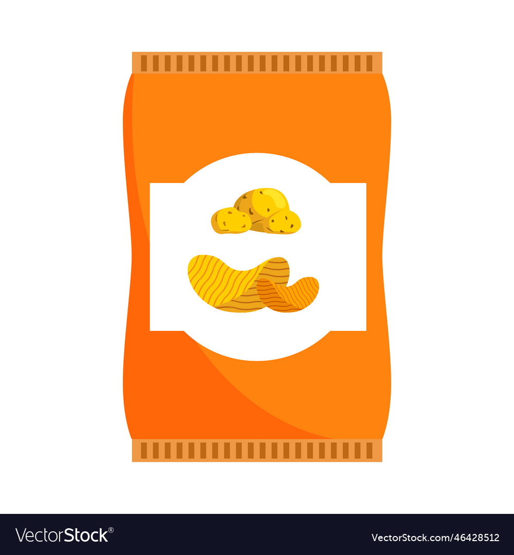 Flat chips bag Royalty Free Vector Image VectorStock