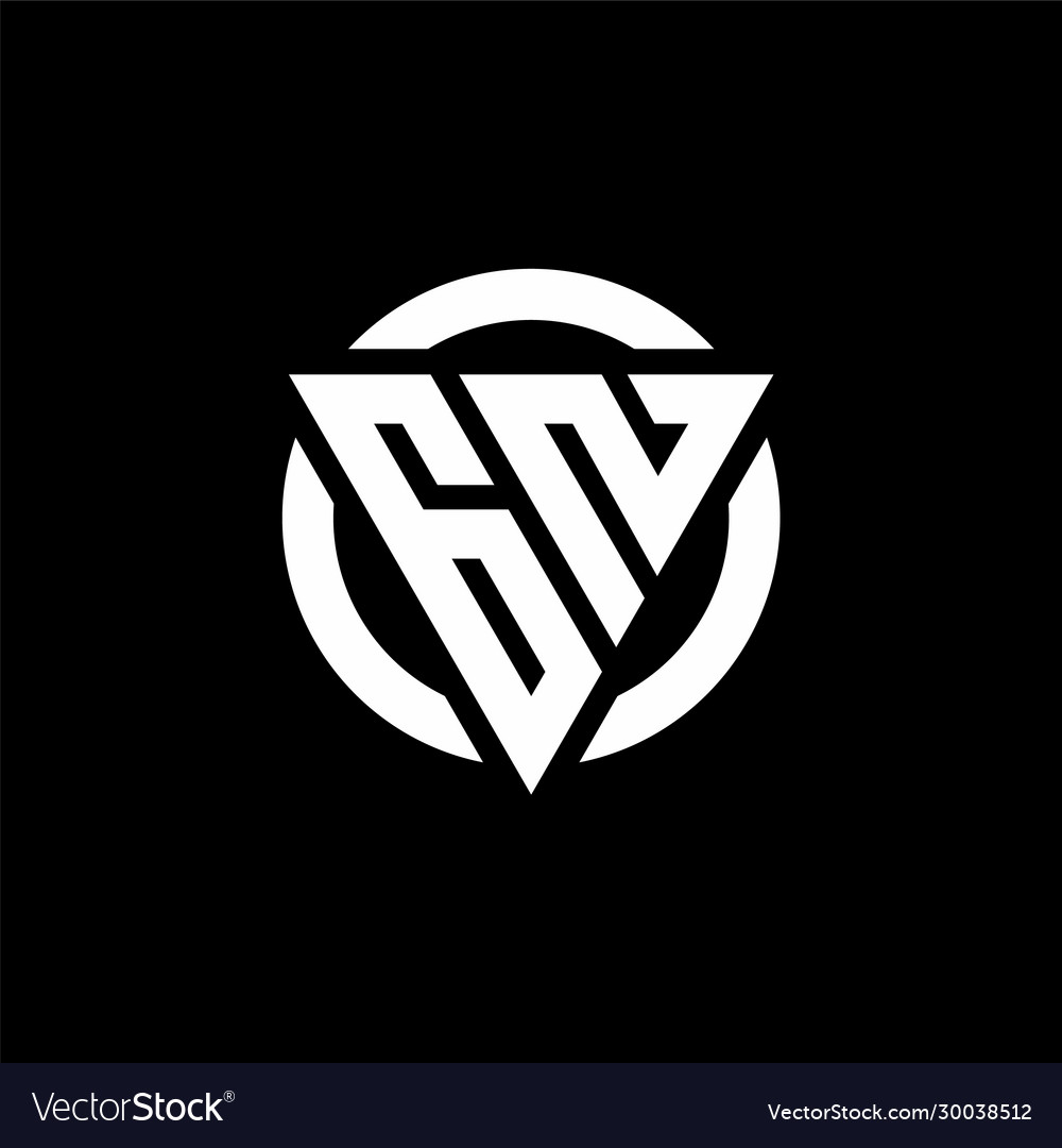Gn logo with triangle shape and circle rounded