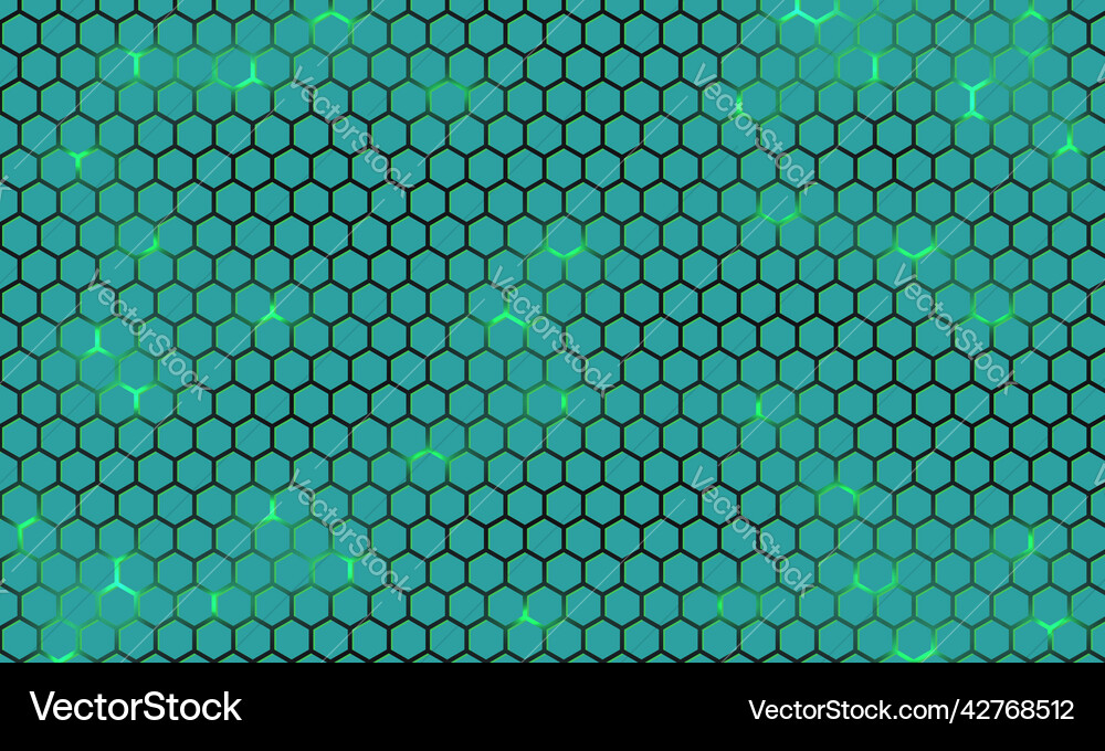 Green hexagonal technology abstract background Vector Image