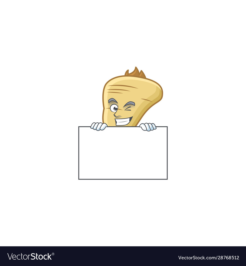 Grinning parsnip cartoon character style hides Vector Image Grinning parsnip cartoon character style hides