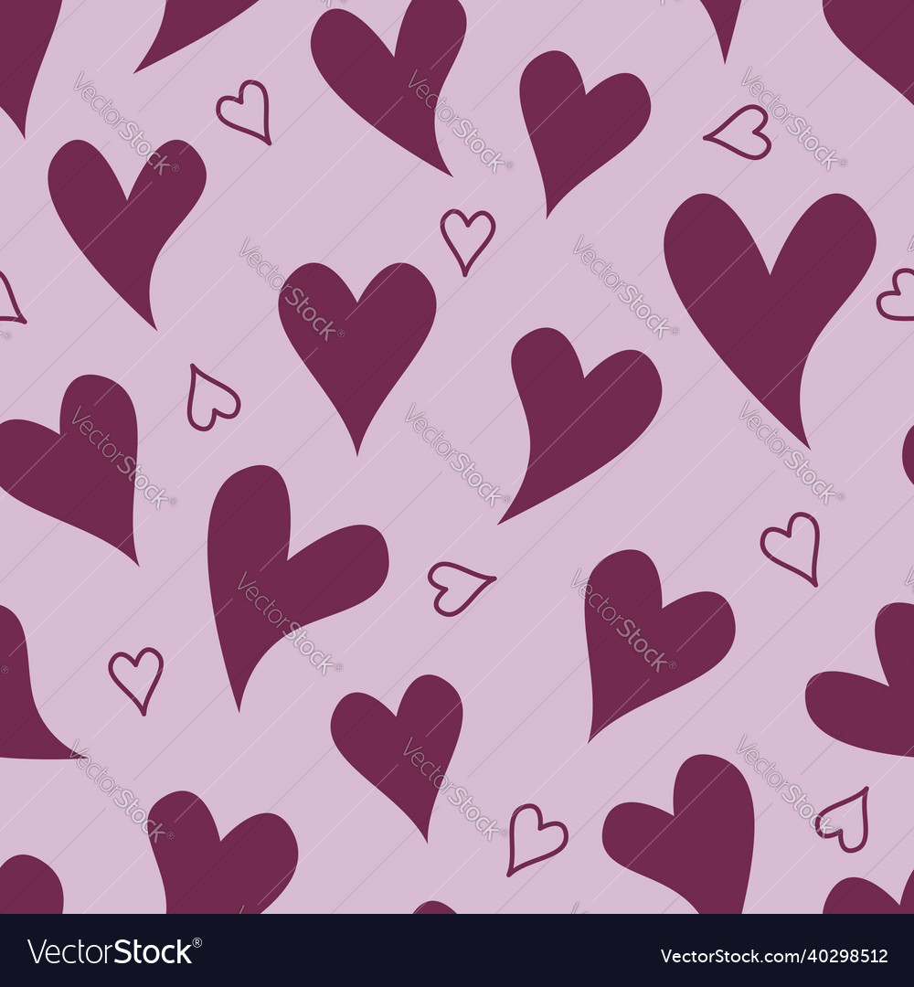 Hearts hand drawn pattern seamless pink