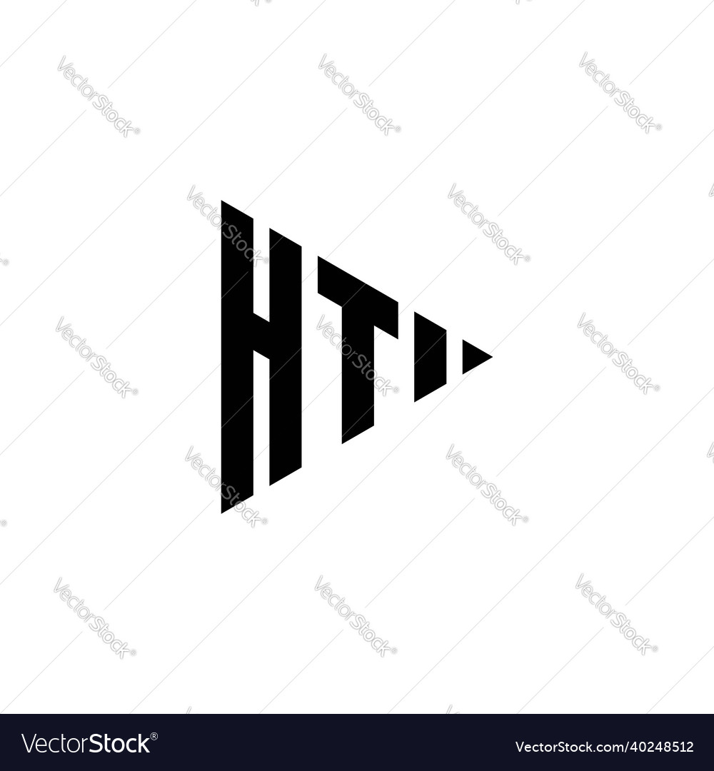 Ht logo monogram triangle shape play button Vector Image Ht logo monogram triangle shape play button