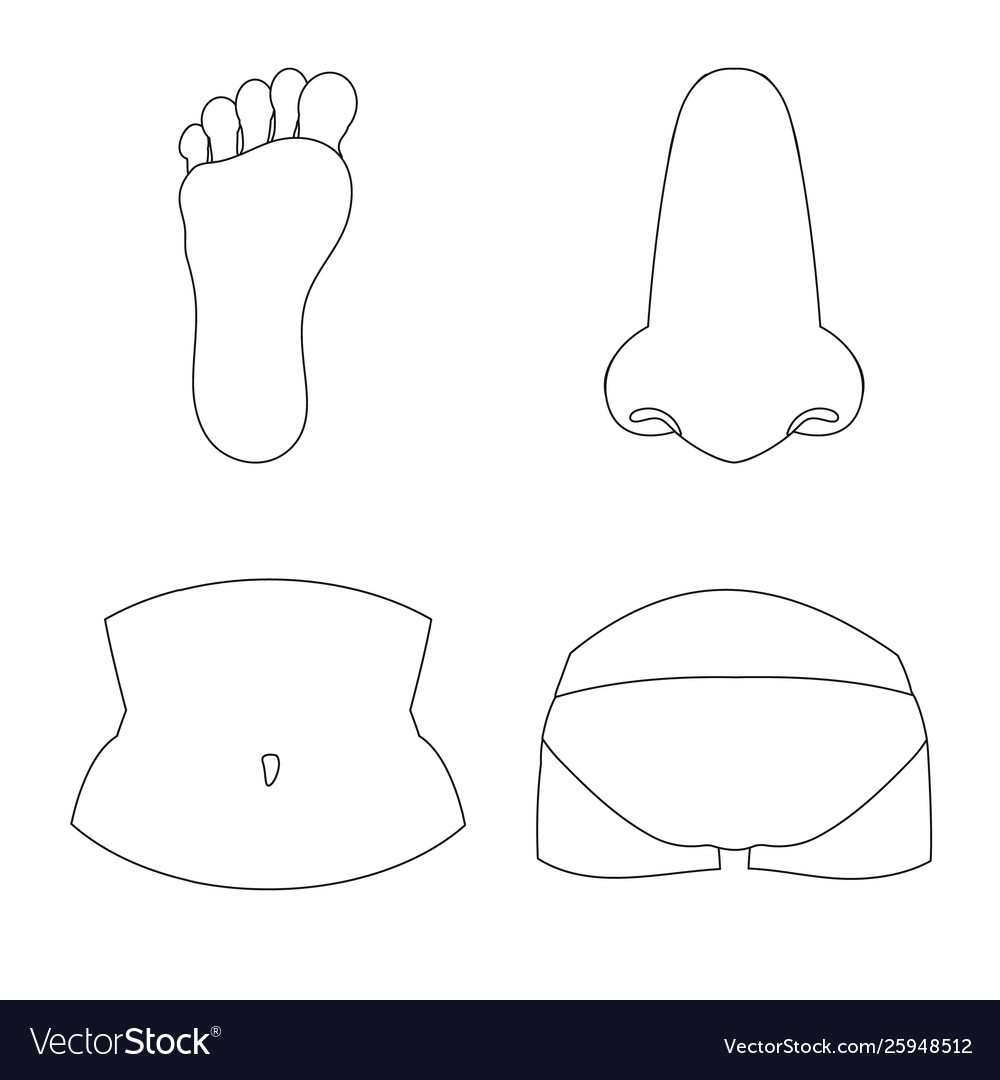 Isolated object body and part symbol vector image Isolated object body and part symbol