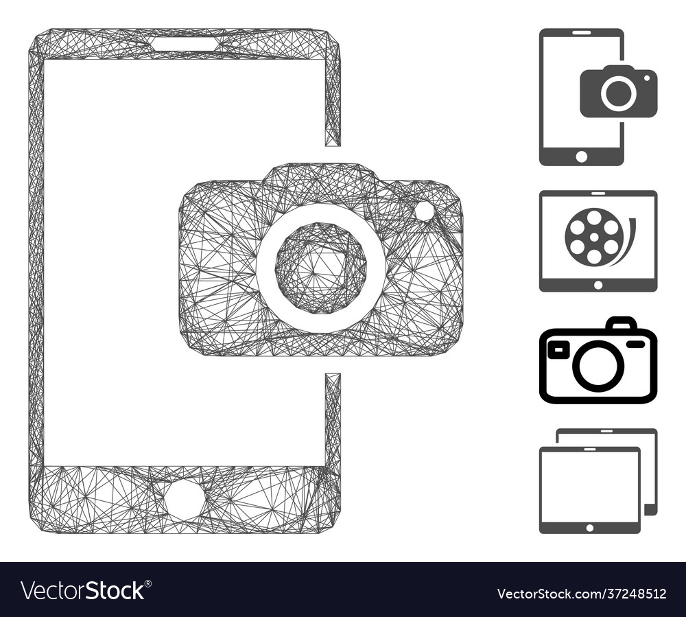 Linear mobile camera mesh Vector Image Linear mobile camera mesh