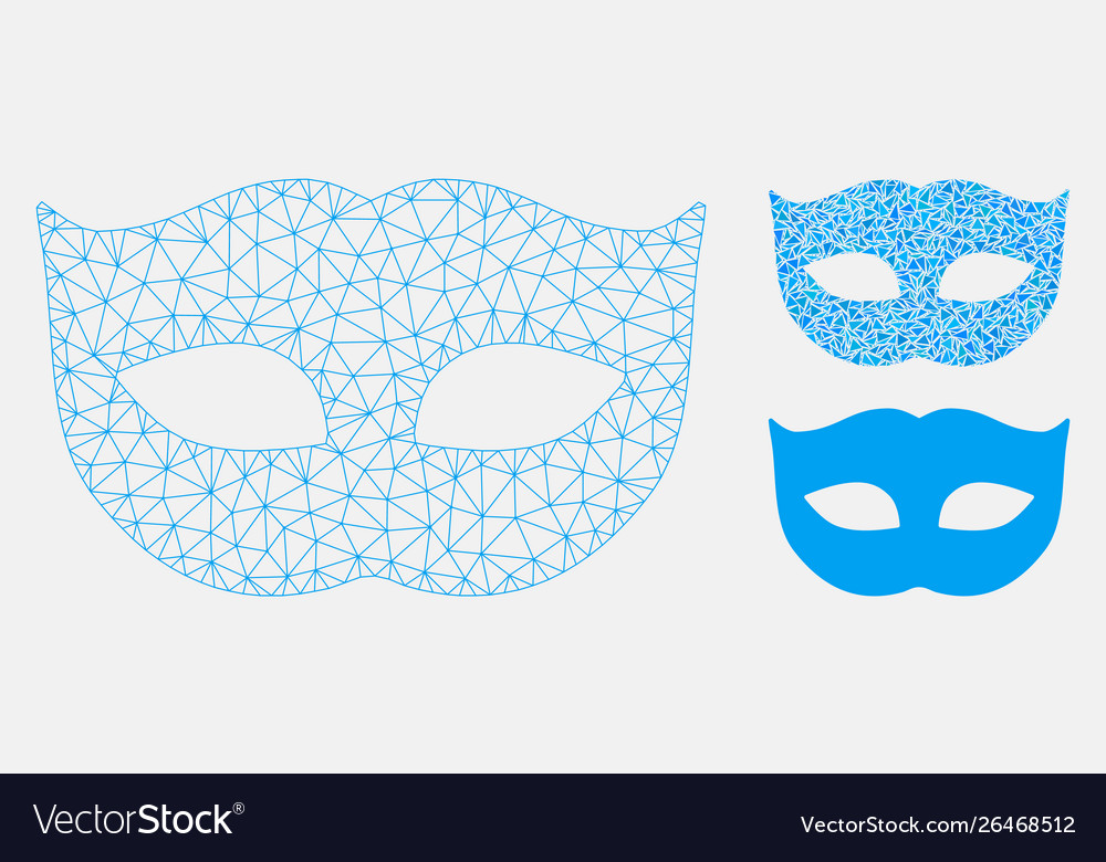 Privacy mask mesh network model Vector Image Privacy mask mesh network model