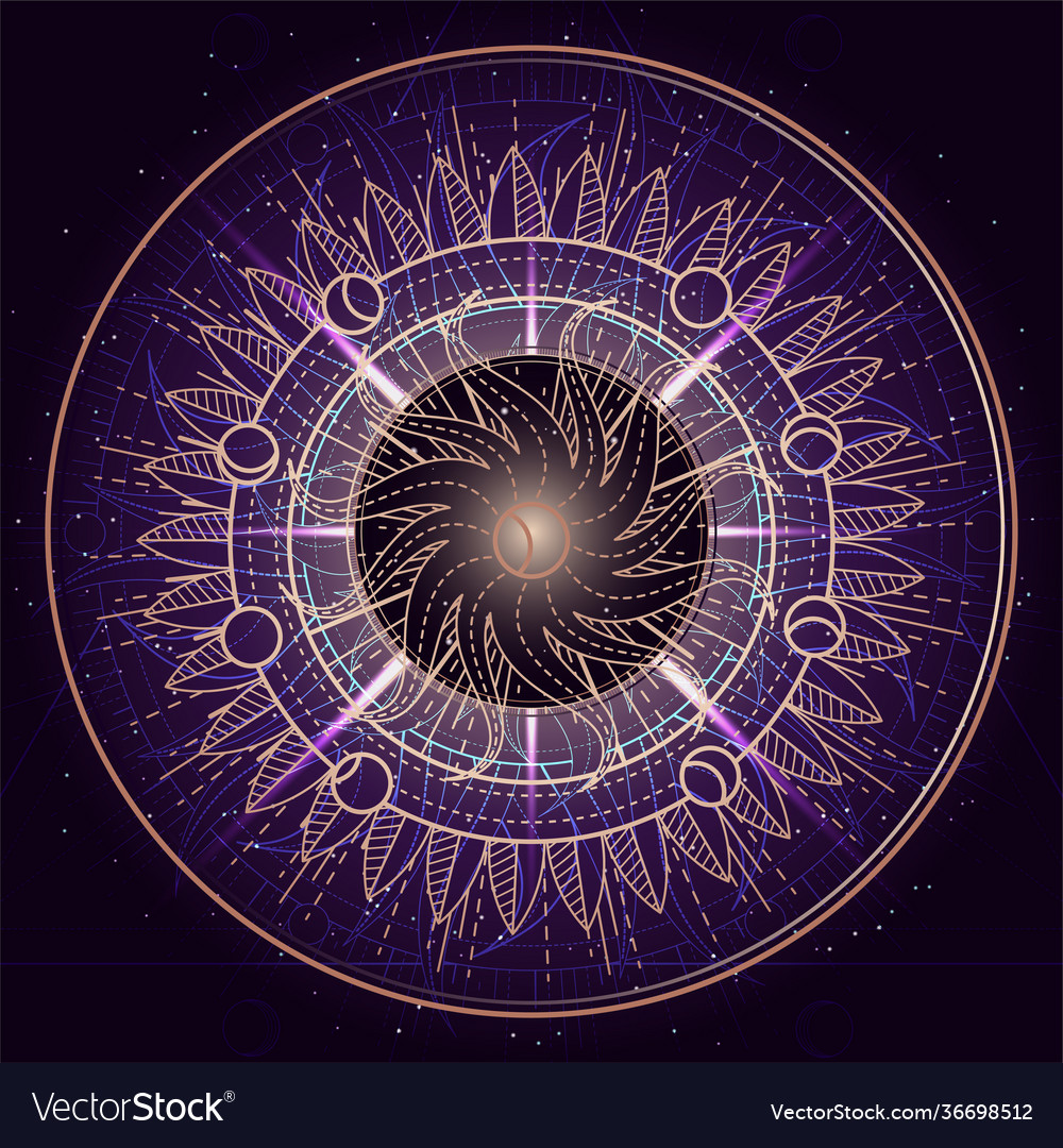 Sacred geometry symbol on abstract background