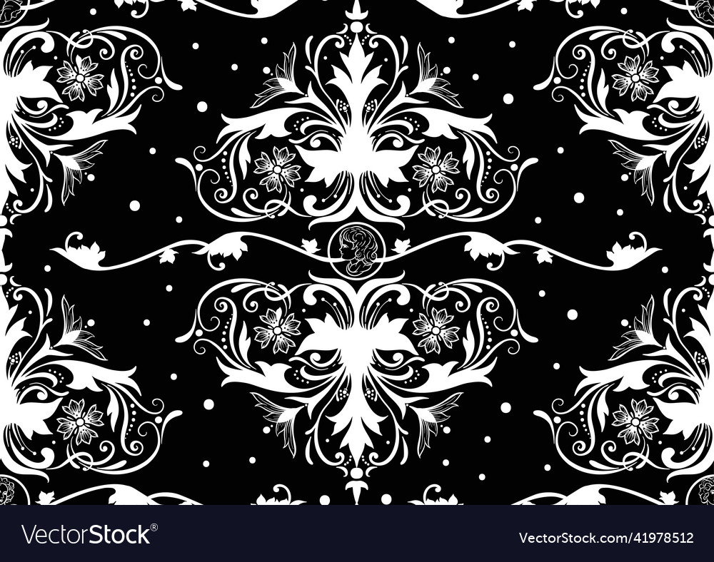 Seamless pattern background in baroque rococo