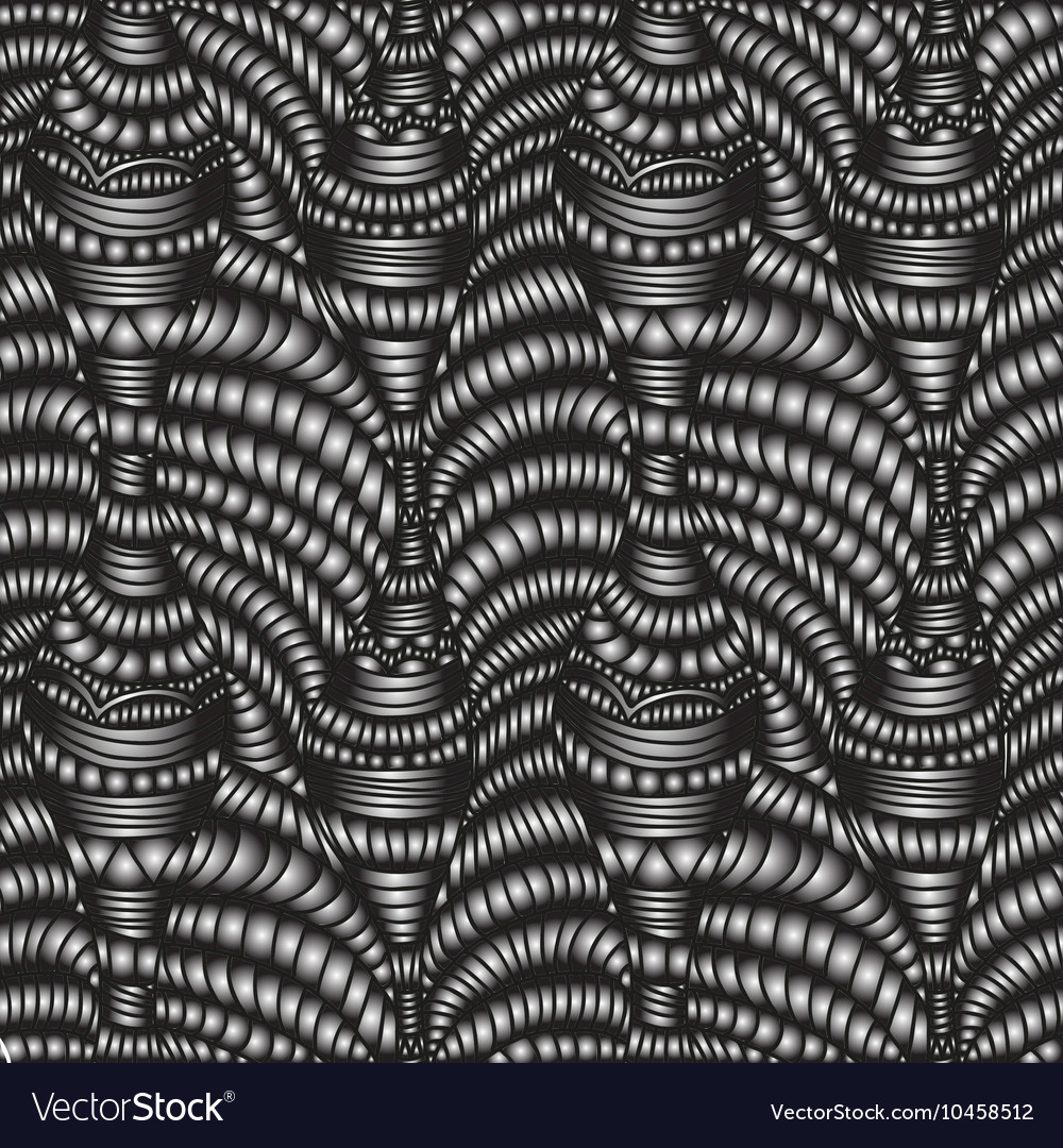 Seamless pattern with hand-drawn waves and lines