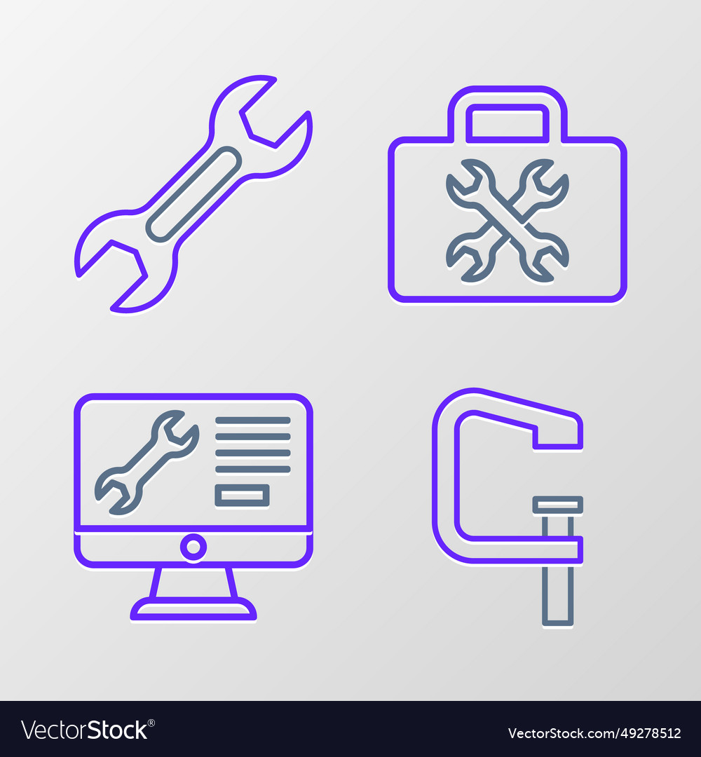 Set line clamp and screw tool computer monitor