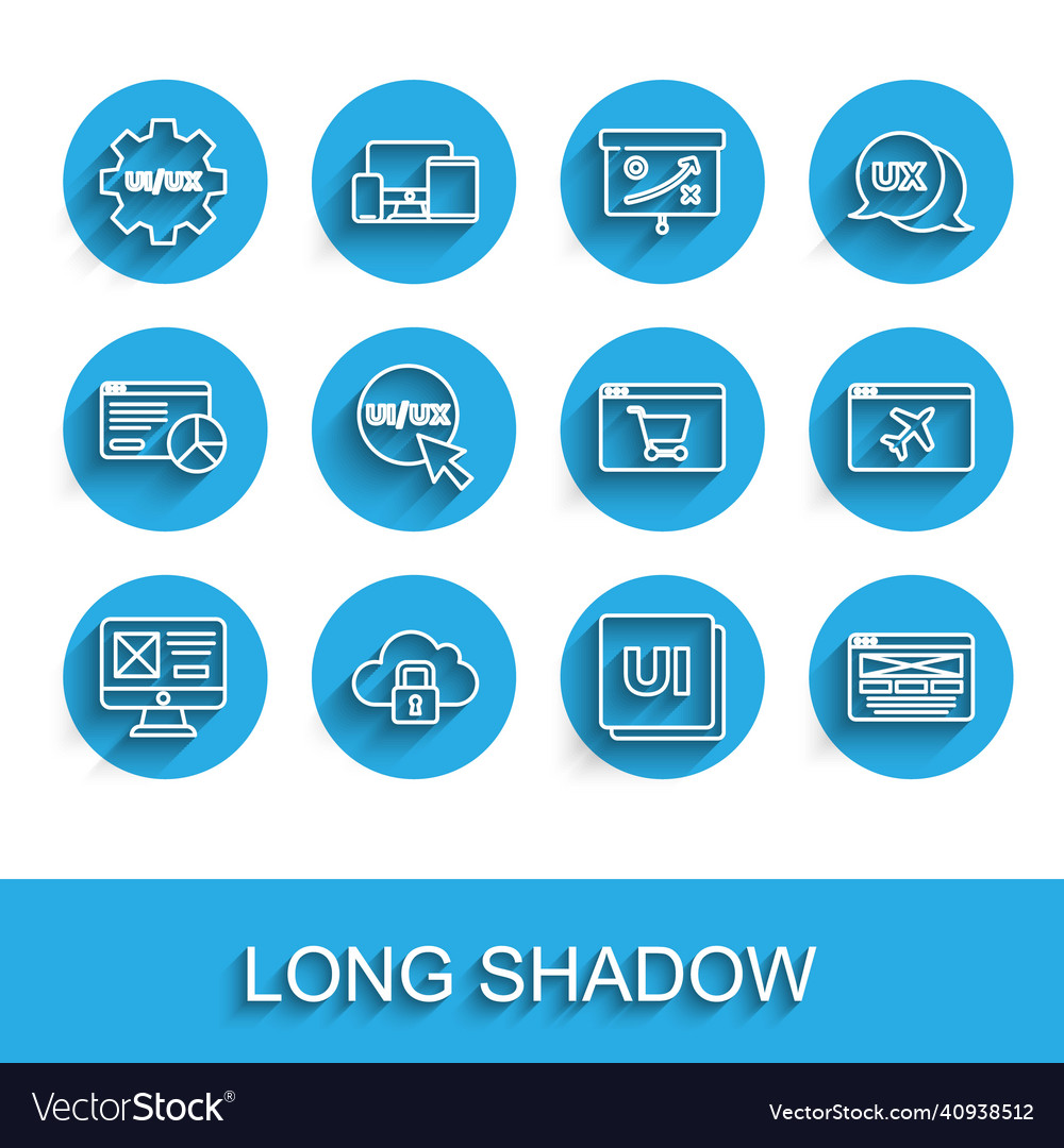 Set Line ui oder ux Design Cloud Computing Lock vector image Set Line ui oder ux Design Cloud Computing Lock