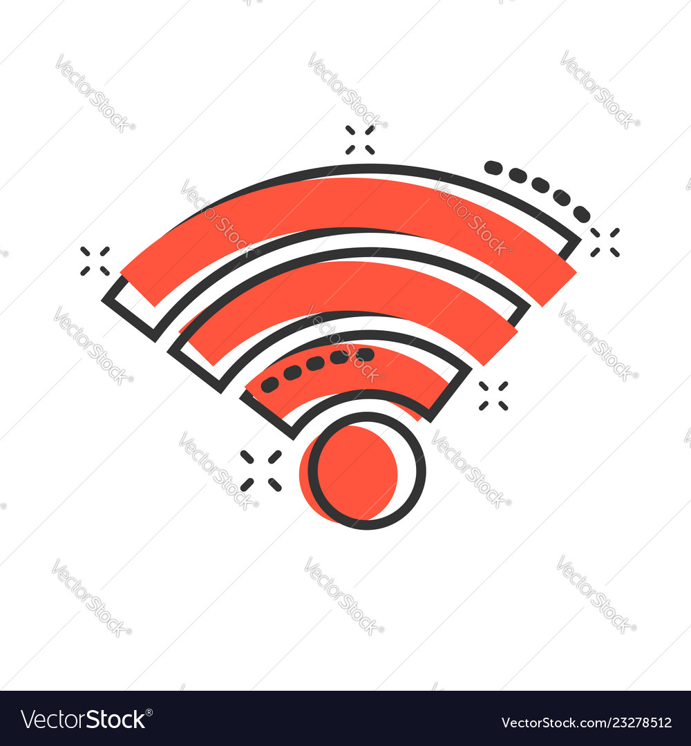 Wifi internet icon in comic style wi-fi wireless