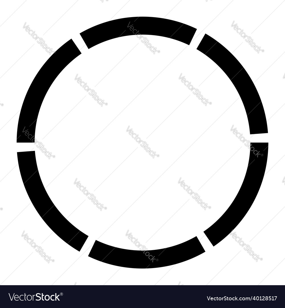 6 part section segmented circle abstract dashed vector image 6 part section segmented circle abstract dashed