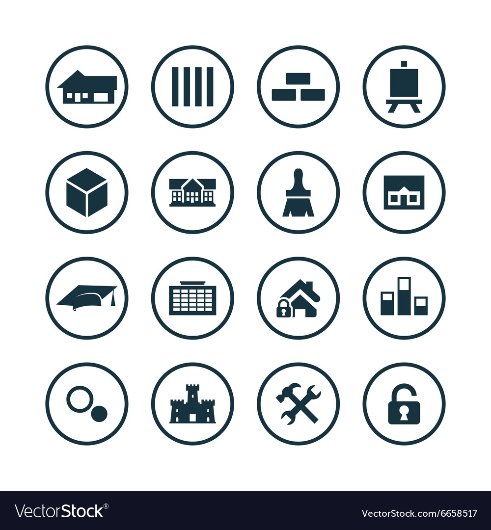 Architecture icons universal set