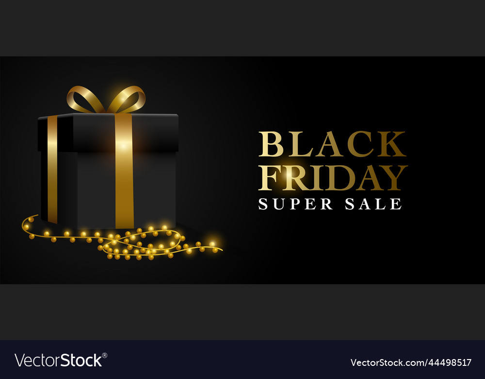 Black friday super sale text with gift box