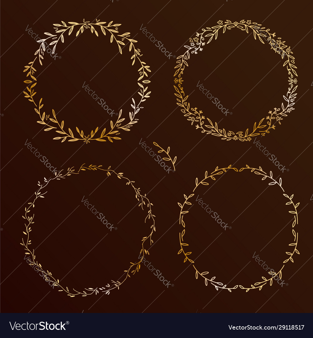 Chic design hand drawn elements set floral vector image Chic design hand drawn elements set floral