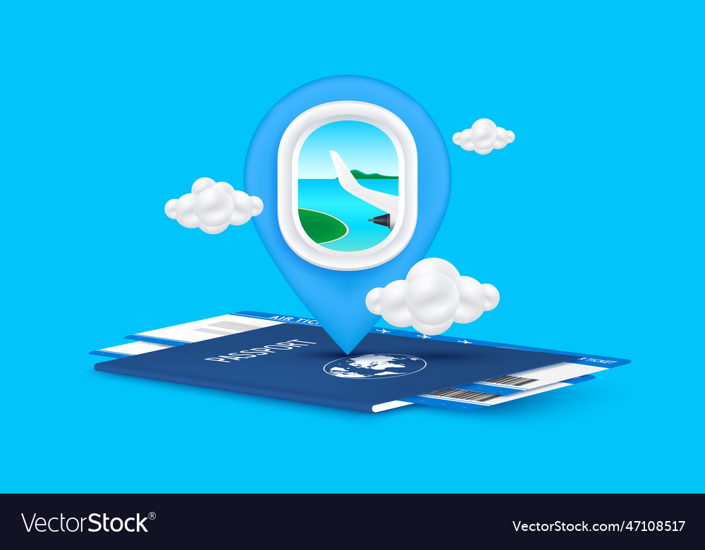 Flight window with location pin