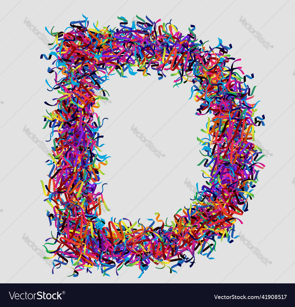 Font letter d design made of yarn for your vector image Font letter d design made of yarn for your