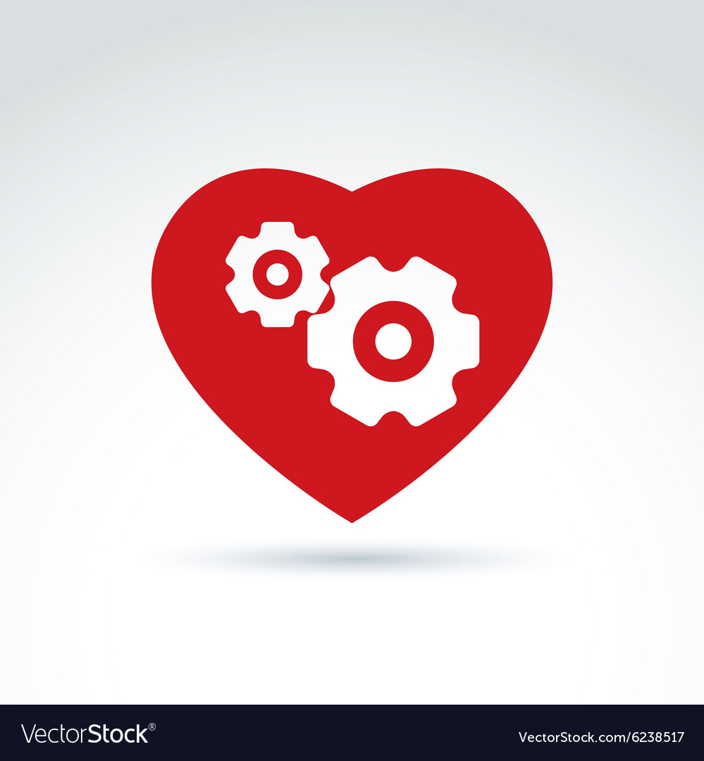 Gears and cogs in a shape of heart system theme