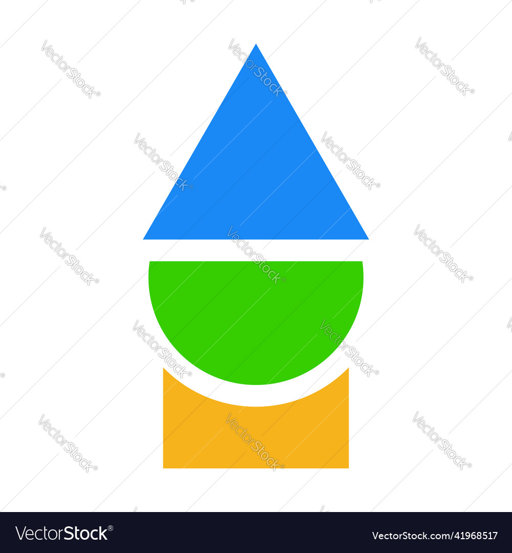 Geometric icon logo shape with overlapping circle vector image Geometric icon logo shape with overlapping circle