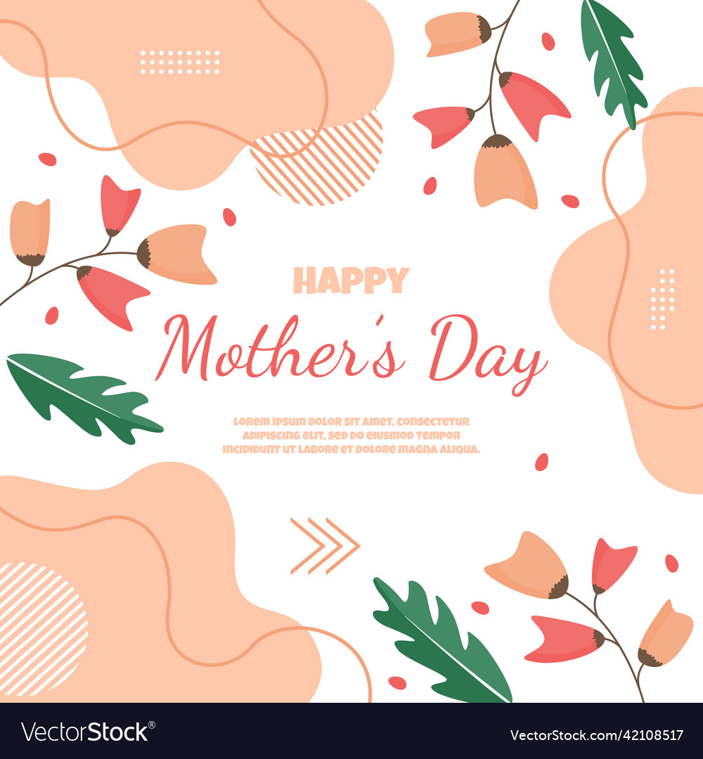 Happy mothers day flower floral memphis card flat