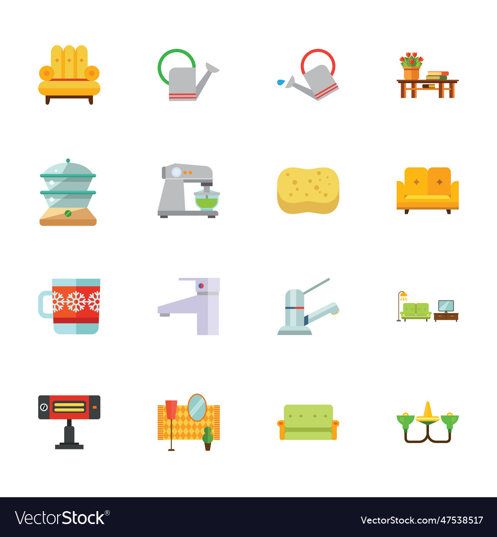 Household icon set furniture devices