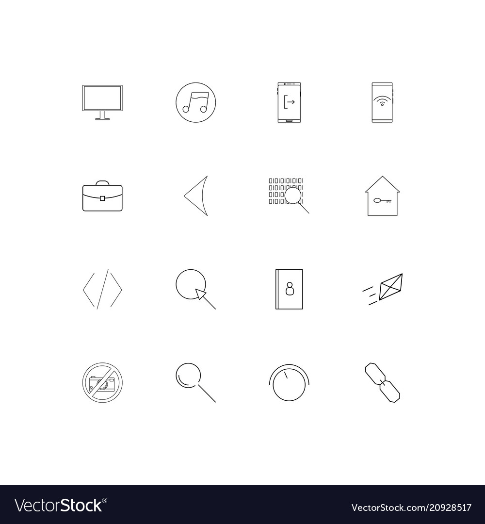 Internet of things linear thin icons set outlined