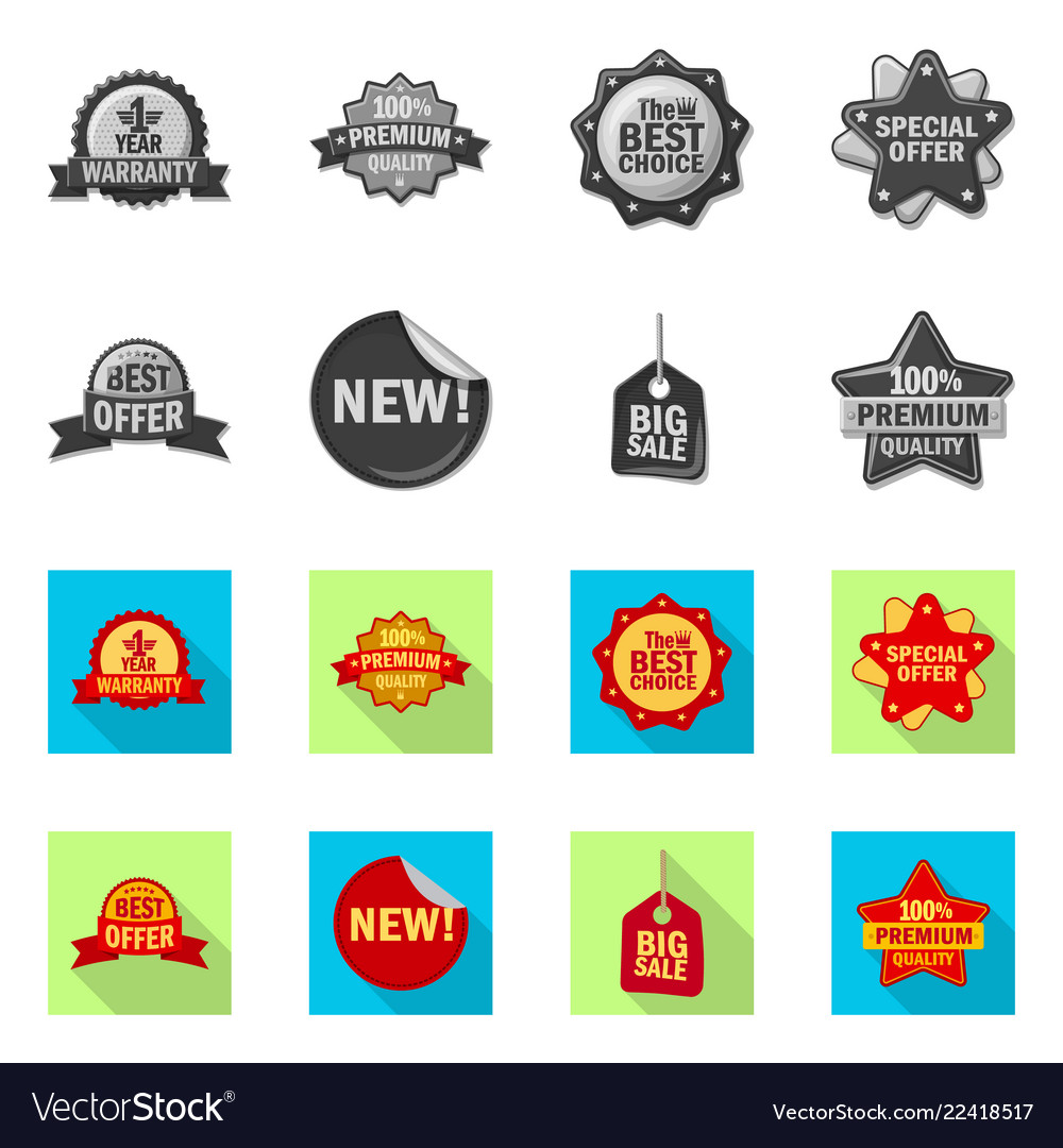 Isolated object of emblem and badge icon vector image Isolated object of emblem and badge icon