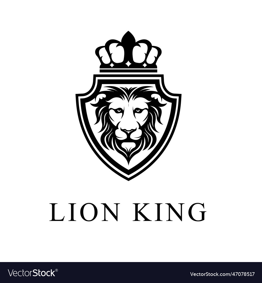 Lion king logo luxury style design badge Vector Image