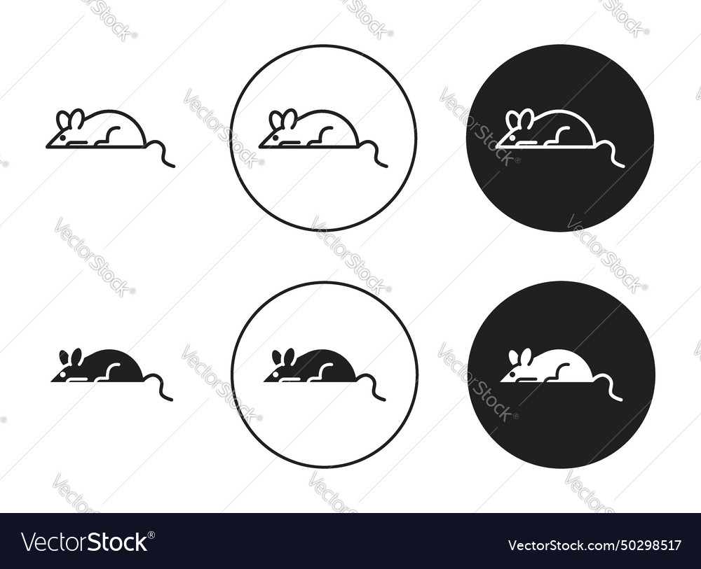 Mouse animal icon set cute rodent mice symbol