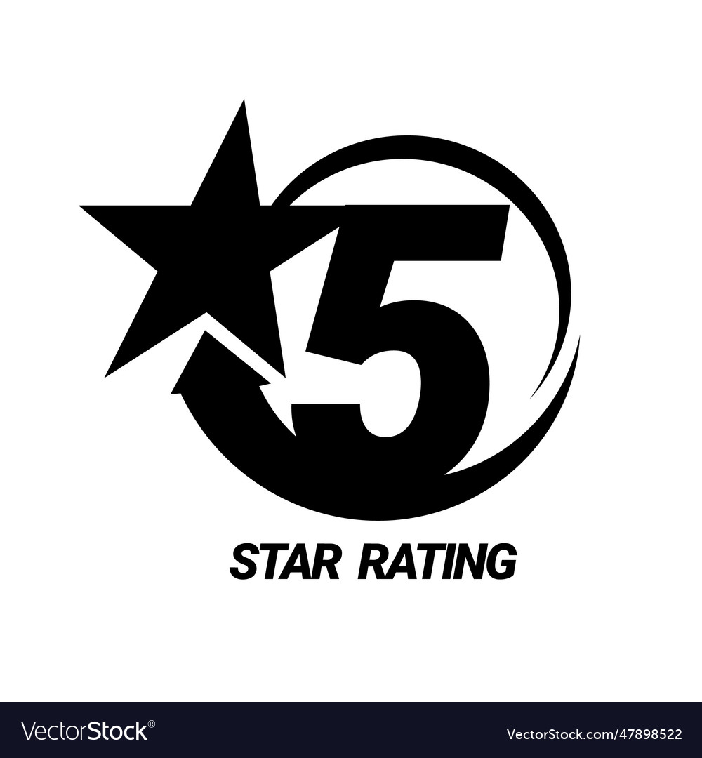 5 star rating five symbol or emblem Royalty Free Vector