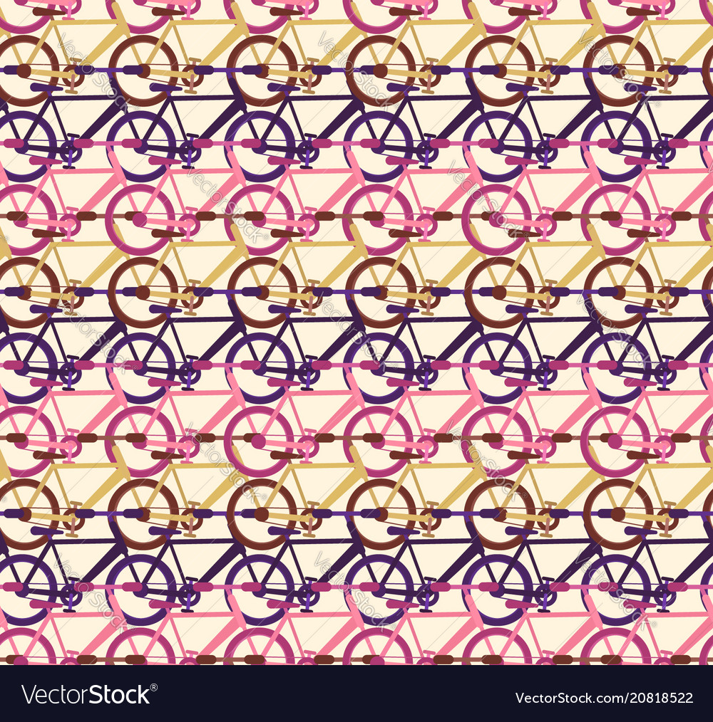 Abstract pattern with bicycle traffic rows vector image Abstract pattern with bicycle traffic rows