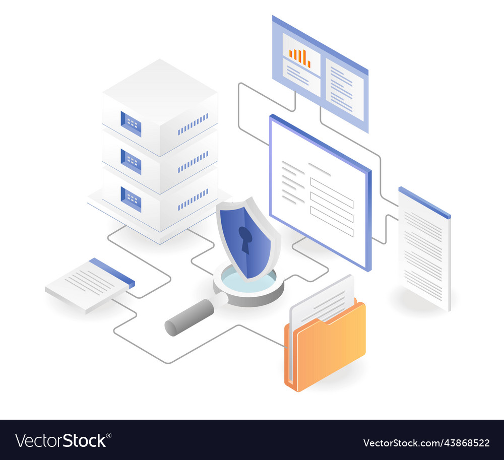 Account network and server security vector image Account network and server security