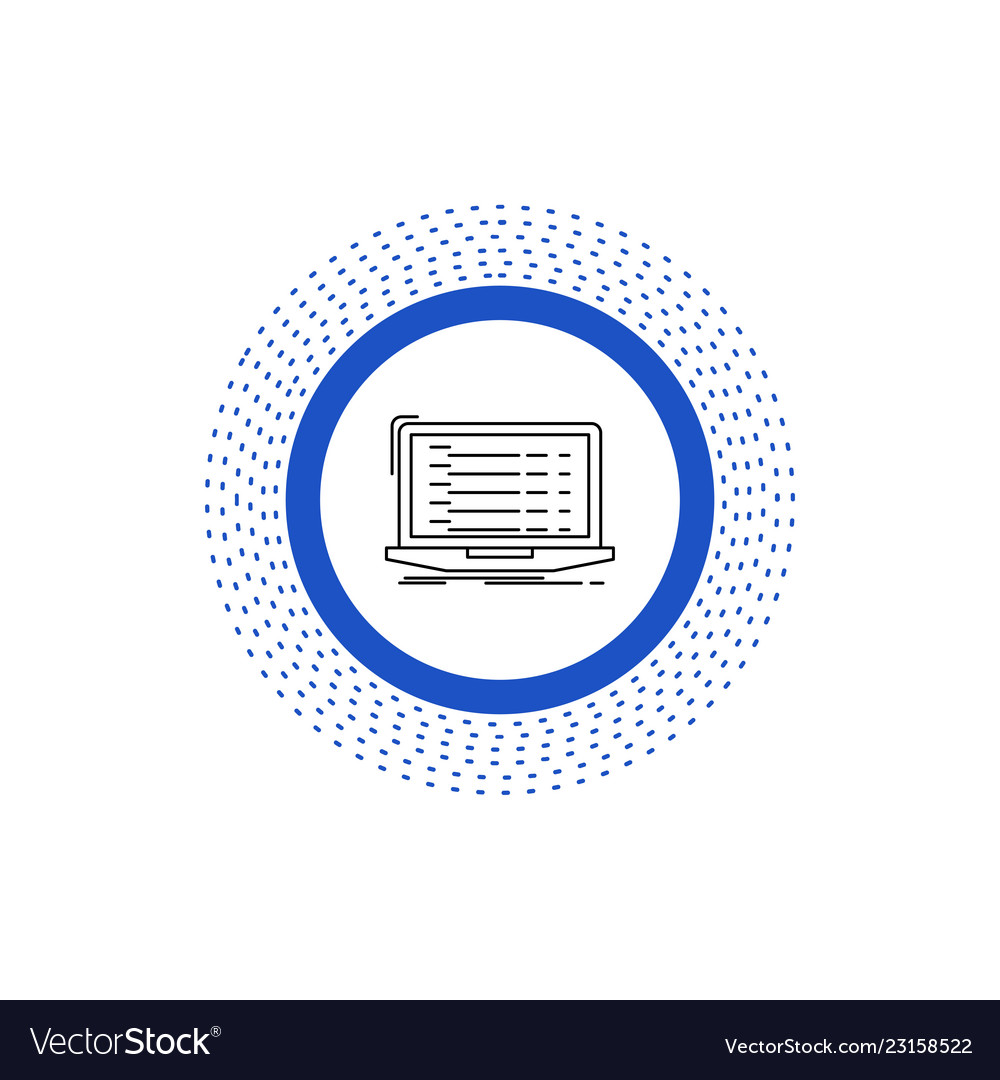 Api app coding developer laptop line icon isolated vector image Api app coding developer laptop line icon isolated