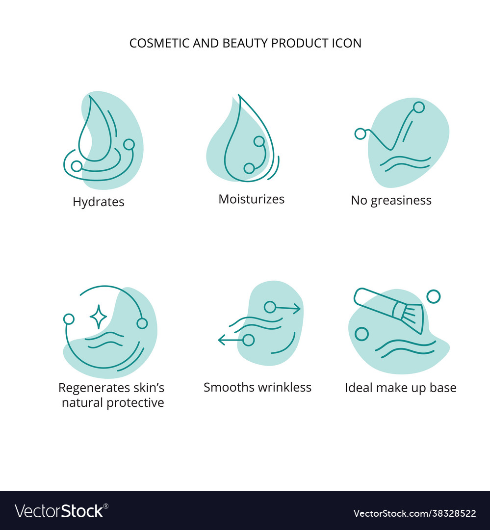 Beauty product icon set for treatment cream mask Vector Image